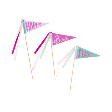 PINK HAPPY BIRTHDAY CAKE TOPPER