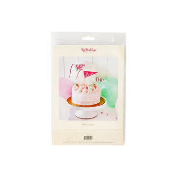 PINK HAPPY BIRTHDAY CAKE TOPPER
