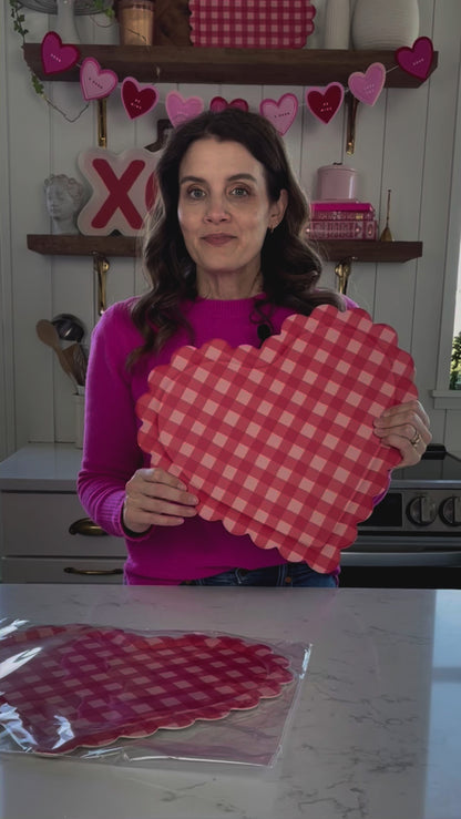 Checkered Heart Shaped Tray